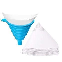 Scalable Silicone Funnel And Fine Nylon Mesh Paint Filter - Premium Paint Filter, 50 Pack Paint Filter With 190 Micron Paint Filter (Rubber)