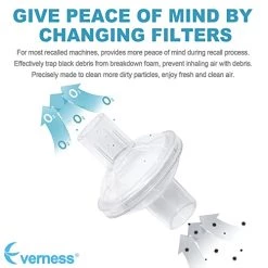 Universal Fit In&Line Filter For Dream Station - 10 Packs Filters For 22MM Tubing Machines, Purify Black Debris From PE-PUR Foam For Clean Air, Supplies By Everness -Air Filter Sales 41LjS5HiGkL