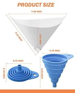 Paint Strainer With 100 Micron Filter Tips, Emapoy Disposable Paint Strainers Filters Cone With Silicone Funnel For Home, Automotive, Art, Crafts & Painting Project
