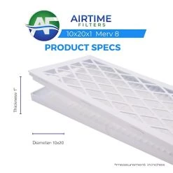 Airtime Filters Reusable 16x25x1 Merv 8 Air Filter, ABS Plastic Housing With 6 Pleated Filters For Cost-Effective Indoor Air Filtration (10x20x1 Merv 8) -Air Filter Sales 41P2DJlHFfL