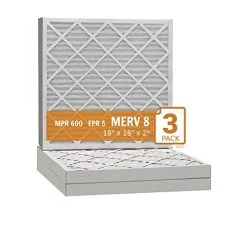 Sterling Seal KP-5251171853x6 Purolator Key Pleat Extended Surface Pleated Air Filter, Mechanical MERV 8, 18" W X 18" H X 2" D (Pack Of 6)