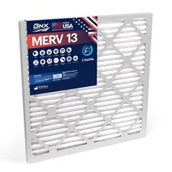BNX TruFilter 16x25x1 MERV 13 (12-Pack) AC Furnace Air Filter - MADE IN USA - Electrostatic Pleated Air Conditioner HVAC AC Furnace Filters - Removes Pollen, Mold, Bacteria, Smoke