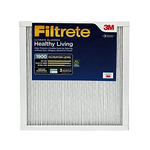 Filtrete 23.5x23.5x1 Air Filter, MPR 1900, MERV 13, Healthy Living Ultimate Allergen 3-Month Pleated 1-Inch Air Filters, 6 Filters 3 Filtrete 23.5x23.5x1 Air Filter, MPR 1900, MERV 13, Healthy Living Ultimate Allergen 3-Month Pleated 1-Inch Air Filters, 6 Filters
