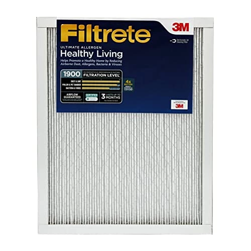 Filtrete 20x24x1 Air Filter, MPR 1900, MERV 13, Healthy Living Ultimate Allergen 3-Month Pleated 1-Inch Air Filters, 6 Filters 3 Filtrete 20x24x1 Air Filter, MPR 1900, MERV 13, Healthy Living Ultimate Allergen 3-Month Pleated 1-Inch Air Filters, 6 Filters