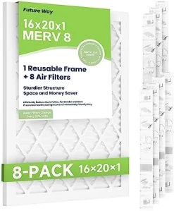 Future Way 16x20x1 Air Filter, MERV 8, MPR 700, Assembly Kit With 1 Reusable ABS Frame & 8 Filters For AC Furnace, Actual Size: 15-11/16 X 19-11/16 X 3/4 Inch 12 Future Way 16x20x1 Air Filter, MERV 8, MPR 700, Assembly Kit With 1 Reusable ABS Frame & 8 Filters For AC Furnace, Actual Size: 15-11/16 X 19-11/16 X 3/4 Inch -Air Filter Sales 41pDfQZQtL. AC