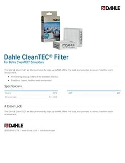 Dahle 20710 CleanTEC Fine Dust Filter For Dahle CleanTEC Shredders, Traps Up To 98% Of Fine Dust Particles For A Healthier Workplace -Air Filter Sales 41qvKn71M1S