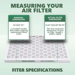 16x25x1 Manual Reusable Air Filter, MERV 12 Pleated Air Filter Replacement (Actual Size: 15.67"x24.69"x0.79"), 1 Frame + 10 Piece -Air Filter Sales 41vL00UuKAL