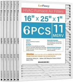 LotFancy 20x25x1 Air Filters, MERV 13 AC Furnace Filters, 6 Pack Pleated Air Conditioner HVAC Filters (Actual Size: 19.75 X 24.75 X 0.75 Inches) -Air Filter Sales 510Or QyKTL. AC