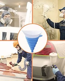 Paint Strainer With 100 Micron Filter Tips, Emapoy Disposable Paint Strainers Filters Cone With Silicone Funnel For Home, Automotive, Art, Crafts & Painting Project -Air Filter Sales 515MOSrN1IS
