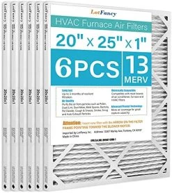 LotFancy 20x25x1 Air Filters, MERV 13 AC Furnace Filters, 6 Pack Pleated Air Conditioner HVAC Filters (Actual Size: 19.75 X 24.75 X 0.75 Inches) -Air Filter Sales 515bSyx4HjL. AC
