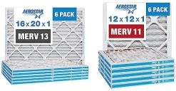 Aerostar 16x20x1 MERV 13 Pleated Air Filter, AC Furnace Air Filter, 6 Pack (Actual Size: 15 3/4"x 19 3/4" X 3/4") -Air Filter Sales 5188uGvqYXL. AC