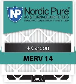 Nordic Pure 14x24x1 MERV 14 Pleated Plus Carbon AC Furnace Air Filters 12 Pack