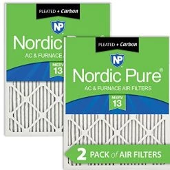 Nordic Pure 10x10x1 MERV 13 Pleated Plus Carbon AC Furnace Air Filters 2 Pack