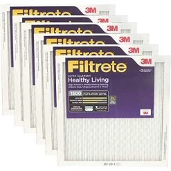 Filtrete 20x20x1 Air Filter, MPR 1500, MERV 12, Healthy Living Ultra-Allergen 3-Month Pleated 1-Inch Air Filters, 6 Filters
