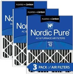 Nordic Pure 25x25x2 MERV 10 Pleated Plus Carbon AC Furnace Air Filters 3 Pack -Air Filter Sales 51DWrlRLs L. AC 4