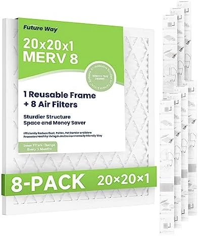 Future Way 16x20x1 Air Filter, MERV 8, MPR 700, Assembly Kit With 1 Reusable ABS Frame & 8 Filters For AC Furnace, Actual Size: 15-11/16 X 19-11/16 X 3/4 Inch 8 Future Way 16x20x1 Air Filter, MERV 8, MPR 700, Assembly Kit With 1 Reusable ABS Frame & 8 Filters For AC Furnace, Actual Size: 15-11/16 X 19-11/16 X 3/4 Inch - Image 6
