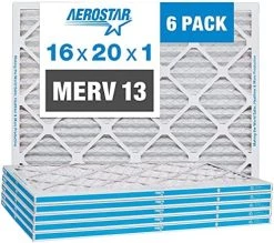 Aerostar 16x20x1 MERV 13 Pleated Air Filter, AC Furnace Air Filter, 6 Pack (Actual Size: 15 3/4"x 19 3/4" X 3/4") -Air Filter Sales 51ISWik lcL. AC
