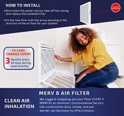 ESfilter 14x14x1 Air Filter MERV 8 Dust Defense, Pleated HVAC AC Furnace Air Filters Replacement (Actual Size: 13.50 X 13.50 X 0.75 Inches) -Air Filter Sales 51KgmRJ8XNL