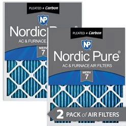 Nordic Pure 14x24x1 MERV 7 Pleated Plus Carbon AC Furnace Air Filters 2 Pack