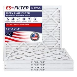 ESfilter 14x14x1 Air Filter MERV 8 Dust Defense, Pleated HVAC AC Furnace Air Filters Replacement (Actual Size: 13.50 X 13.50 X 0.75 Inches)
