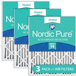 Nordic Pure 18x25x2 MERV 13 Pleated AC Furnace Air Filters 3 Pack