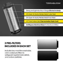 TerraBloom 6" X 24" Carbon Filter For Grow Tent - 46mm Activated Charcoal Air Filter - Maximize Airflow With 550 CFM - Premium Carbon Air Filter & Charcoal Filter For Homes & Commercial Applications -Air Filter Sales 51V8nrXFjzL