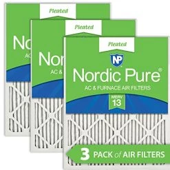 Nordic Pure 14x14x1 (13 3/4 X 13 3/4 X 3/4) Pleated MERV 13 Air Filters 3 Pack