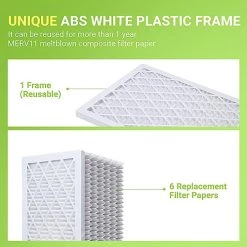 Housmile 16x25x1 Air Filter, 6 Pack, MERV 11, MPR 1000, ABS White Plastic Frame, Durable And Easy To Replace (exact Dimensions: 15.6x24.6x 0.9 Inch) 11 Housmile 16x25x1 Air Filter, 6 Pack, MERV 11, MPR 1000, ABS White Plastic Frame, Durable And Easy To Replace (exact Dimensions: 15.6x24.6x 0.9 Inch) -Air Filter Sales 51lJ4hrtGuL