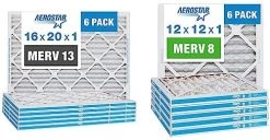 Aerostar 16x20x1 MERV 13 Pleated Air Filter, AC Furnace Air Filter, 6 Pack (Actual Size: 15 3/4"x 19 3/4" X 3/4") -Air Filter Sales 51ucMVT0glL. AC