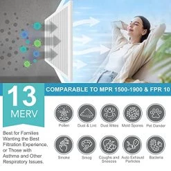 LotFancy 20x25x1 Air Filters, MERV 13 AC Furnace Filters, 6 Pack Pleated Air Conditioner HVAC Filters (Actual Size: 19.75 X 24.75 X 0.75 Inches) -Air Filter Sales 51w6UBP0C5L