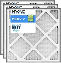 14 X 20 MERV 2 HVAC Filter, 3-Pack - High Efficiency Replacement Air Filters For Residential & Commercial Units - Pleated Cotton & Synthetic Media - Energy Saving Whole Home Air Conditioner Parts -Air Filter Sales 51ww2mAOwL. AC 3